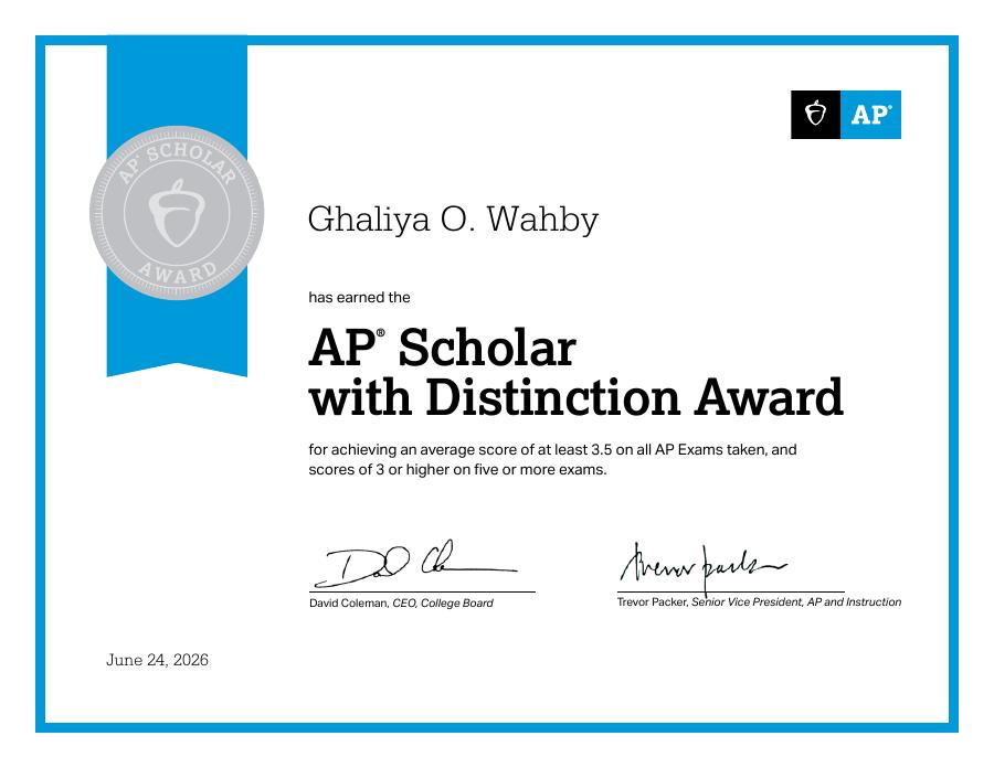AP Scholar with Distinction